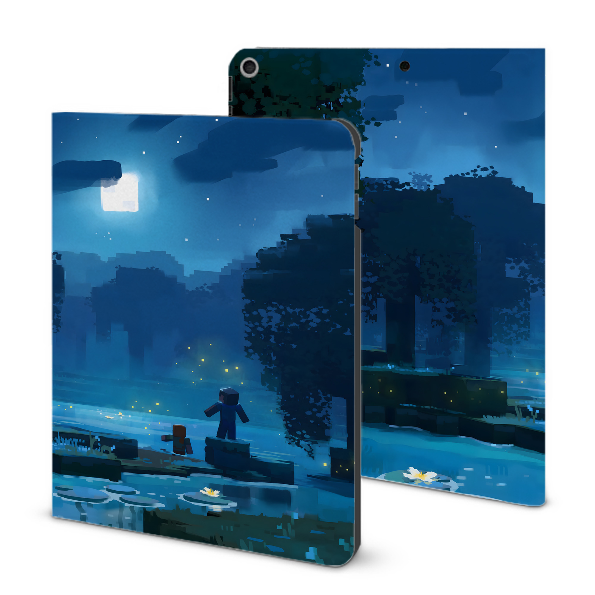 （画像用） マインクラフト ブロックの世界 Minecraft MC Block world IPad ケース ブック型 PUレザー TPU 耐衝撃 軽量 薄型 ペン収納なし 全面保護 IPad 各モデル対応